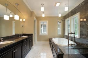 Master bath with glass shower