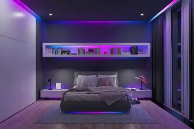 multicolored LED strip lighting